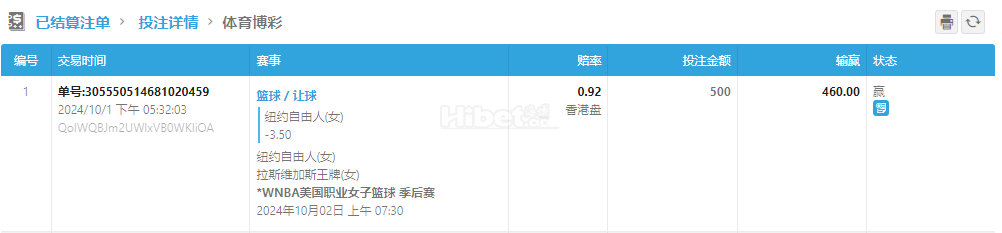 女篮下注纽约自由人(女)收米了