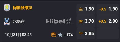 英联杯 03:45  阿斯顿维拉[英超4] - 水晶宫[英超17]